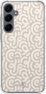 Casimoda Samsung Galaxy A35 shockproof hoesje - Ivory abstraction Bruin/beige