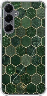 Casimoda Samsung Galaxy A35 shockproof hoesje - Kubus groen