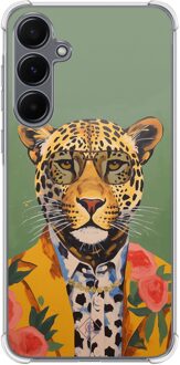 Casimoda Samsung Galaxy A35 shockproof hoesje - Luipaard hipster Groen