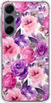 Casimoda Samsung Galaxy A35 shockproof hoesje - Rosy blooms Paars