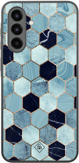 Casimoda Samsung Galaxy A36 hoesje - Blue cubes Blauw