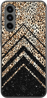 Casimoda Samsung Galaxy A36 hoesje - Chevron luipaard Zwart, Bruin/beige