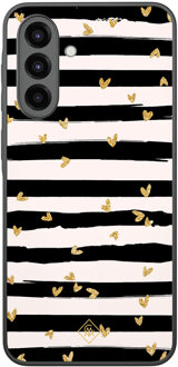 Casimoda Samsung Galaxy A36 hoesje - Hart streepjes Zwart, Goudkleurig