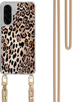 Casimoda Samsung Galaxy A36 hoesje met beige koord - Golden wildcat Bruin/beige
