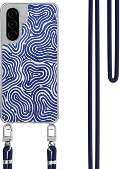 Casimoda Samsung Galaxy A36 hoesje met donkerblauw koord - Ocean waves