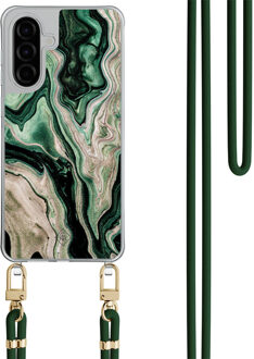 Casimoda Samsung Galaxy A36 hoesje met groen koord - Green waves