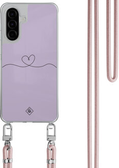 Casimoda Samsung Galaxy A36 hoesje met rosegoud koord - Hortensia Paars
