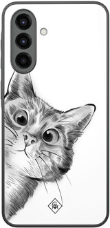 Casimoda Samsung Galaxy A36 hoesje - Peekaboo kat Wit