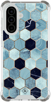 Casimoda Samsung Galaxy A36 shockproof hoesje - Blue cubes Blauw