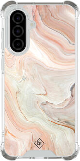 Casimoda Samsung Galaxy A36 shockproof hoesje - Marmer waves Bruin/beige