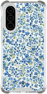 Casimoda Samsung Galaxy A36 shockproof hoesje - Vintage blue floral Blauw