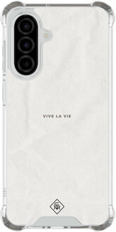 Casimoda Samsung Galaxy A36 shockproof hoesje - Vive la vie Bruin/beige