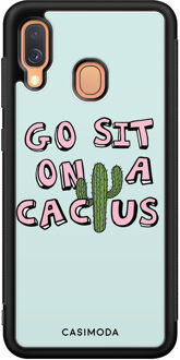 Casimoda Samsung Galaxy A40 hoesje - Go sit on a cactus Blauw