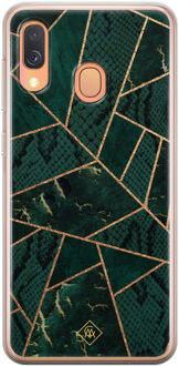 Casimoda Samsung Galaxy A40 siliconen hoesje - Abstract groen
