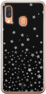 Casimoda Samsung Galaxy A40 siliconen hoesje - Falling stars Zwart