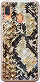 Casimoda Samsung Galaxy A40 siliconen hoesje - Golden snake Goudkleurig