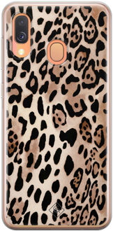Casimoda Samsung Galaxy A40 siliconen hoesje - Golden wildcat Bruin/beige