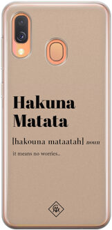 Casimoda Samsung Galaxy A40 siliconen hoesje - Hakuna matata Bruin/beige