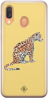 Casimoda Samsung Galaxy A40 siliconen hoesje - Leo wild Geel