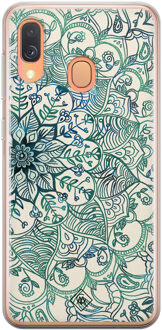 Casimoda Samsung Galaxy A40 siliconen hoesje - Mandala blauw