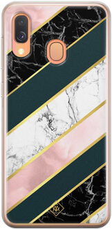 Casimoda Samsung Galaxy A40 siliconen hoesje - Marble stripes Multi