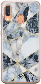 Casimoda Samsung Galaxy A40 siliconen hoesje - Marmer blauw