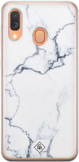 Casimoda Samsung Galaxy A40 siliconen hoesje - Marmer grijs Grijs/zilverkleurig