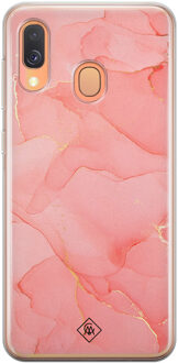 Casimoda Samsung Galaxy A40 siliconen hoesje - Marmer roze