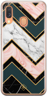 Casimoda Samsung Galaxy A40 siliconen hoesje - Marmer triangles Multi