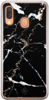 Casimoda Samsung Galaxy A40 siliconen hoesje - Marmer zwart