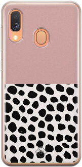 Casimoda Samsung Galaxy A40 siliconen hoesje - Pink dots Roze