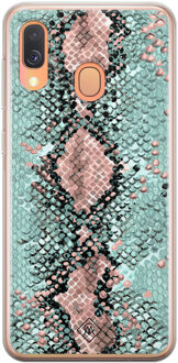 Casimoda Samsung Galaxy A40 siliconen hoesje - Snake pastel Mint