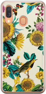 Casimoda Samsung Galaxy A40 siliconen hoesje - Sunflowers Geel