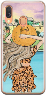 Casimoda Samsung Galaxy A40 siliconen hoesje - Sunset girl Multi