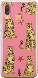 Casimoda Samsung Galaxy A40 siliconen hoesje - The pink leopard Roze