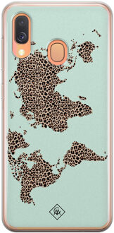 Casimoda Samsung Galaxy A40 siliconen hoesje - Wild world Blauw