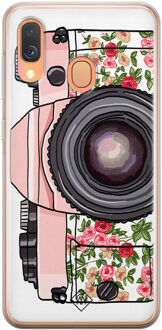 Casimoda Samsung Galaxy A40 siliconen telefoonhoesje - Hippie camera Roze