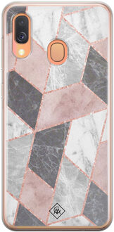 Casimoda Samsung Galaxy A40 siliconen telefoonhoesje - Stone grid Roze