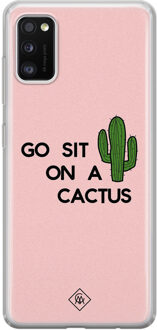Casimoda Samsung Galaxy A41 siliconen hoesje - Go sit on a cactus Roze