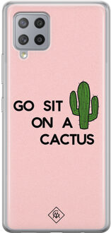 Casimoda Samsung Galaxy A42 siliconen hoesje - Go sit on a cactus Roze