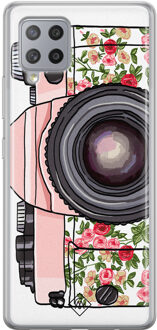 Casimoda Samsung Galaxy A42 siliconen telefoonhoesje - Hippie camera Roze