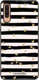 Casimoda Samsung Galaxy A50/A30s hoesje - Hart streepjes Zwart