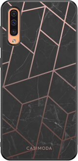 Casimoda Samsung Galaxy A50/A30s hoesje - Marble grid Grijs/zilverkleurig