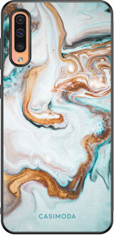 Casimoda Samsung Galaxy A50/A30s hoesje - Marmer blauw goud Blauw, Goudkleurig