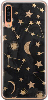 Casimoda Samsung Galaxy A50/A30s siliconen hoesje - Counting the stars Zwart, Goudkleurig