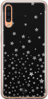 Casimoda Samsung Galaxy A50/A30s siliconen hoesje - Falling stars Zwart