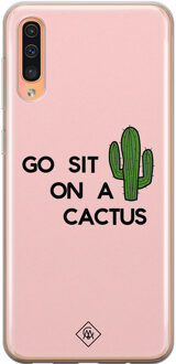 Casimoda Samsung Galaxy A50/A30s siliconen hoesje - Go sit on a cactus Roze