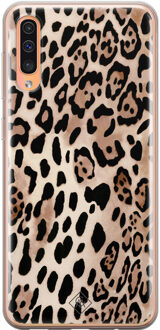 Casimoda Samsung Galaxy A50/A30s siliconen hoesje - Golden wildcat Bruin/beige