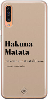 Casimoda Samsung Galaxy A50/A30s siliconen hoesje - Hakuna matata Bruin/beige