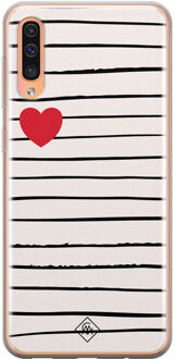 Casimoda Samsung Galaxy A50/A30s siliconen hoesje - Heart queen Bruin/beige